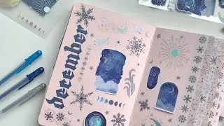 Эстетичное оформление ежедневника в стиле Bullet Journal на декабрь ❄️ Тема: Небесная снежная ночь 🌙