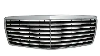 CrazyTheGod W140 1992-1999 4Dr Sedan GRILLE/GRILL ASSAY 13MD CHROME/BLACK for Mercedes-Benz (Grille)