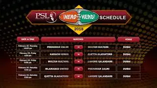 PSL 2018 Schedule