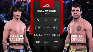 UFC 5: AI Fights | Round 1 Fight 1 | Payton Talbott v Nikita Krylov