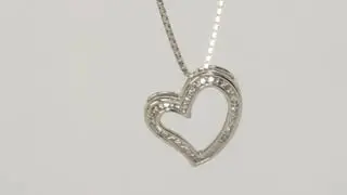 .40CT Diamond Heart Pendant Necklace in 14K White Gold By Adina Jewelers