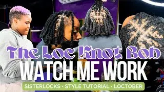 Боб-каре Loc Knot на сестерлоках | ClutchNLoc: смотрите, как я работаю | Loctober | Советы по укл...