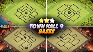 TOP 6! Town Hall 9 War & Trophy Pushing Base Layouts | Th9 Anti 3-Star Base Designs! Clash of Clans