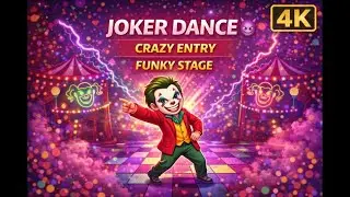 Joker Dance Song | Crazy Circus Dance Background | Funky Stage Lights Animation | 4K Loop