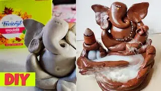 DIY Clay smoke fountain || Ganesh Chaturthi drawing ❤️ tutorial #shorts SHORTS 25