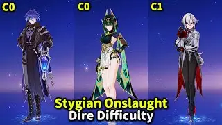 Stygian Onslaught 6.1 | C0 Flins & C0 Nefer Dire Difficulty VI Clear in 347s | Genshin Impact