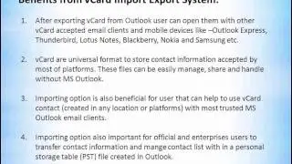 vCard Import Export Software to Mange Outlook Contacts Conversion