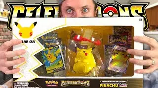 *MASSIVE PIKACHU* in a POKEMON CARDS PREMIUM COLLECTION BOX! (Pokemon Celebrations Opening)