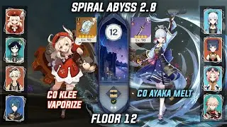 C0 Klee Vaporize & C0 Ayaka Melt - Spiral Abyss 2.8 Floor 12 [Genshin Impact]