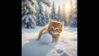 Watching a playful kitten in the fresh snow for the first time