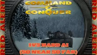 Command And Conquer Red Alert Skirmish 1v3 Hard (Карта: So Near So Far) RTS Allied Gameplay PC