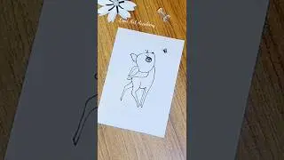 Cute Deer drawing | Simple Deer drawing #shorts #deer #art #cute  #saitisfying #cartoon #markerart