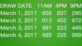 3D LOTTO RESULT HISTORY MARCH 2017 / 3D SWERTRES RESULT