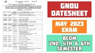 Gndu Bcom 2nd Semester, 4th Semester & 6th Semester Datesheet || Gndu Even Semester Datesheet