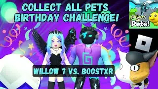 Collect All Pets - Willow 7 vs. Boostxr - Birthday challenge!  Roblox