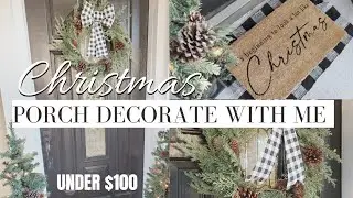 Christmas decorate with me on a budget | Christmas decor 2021 |  Front porch Makeover on a budget! |