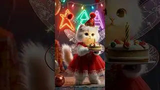Happy Birthday to You 🎂🐱✨ | Cute Fairy Cat with Cake 🎉 | Adorable AI Cat Wish 💖