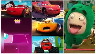 lightning McQueen vs McQueen cars Vs oddbods vs funny cars mix combo gameplay song cover 