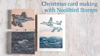 Christmas Card making with new River Valley Rubber Stamp from Noolibird