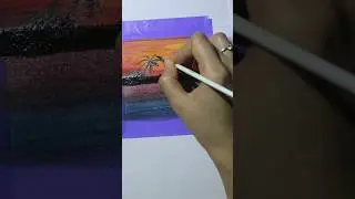 A beautiful sunset scenery painting #scenerypainting #sunsetpainting #beautifulpainting