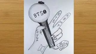 BTS ARMY BOMB DRAWING WITH PENCIL SKETCH |&nbsp; BTS PENCIL SKETCH | BTS 그리기 | BTS PENCIL DRAWING 