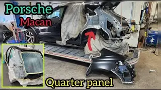 how to replace quarter panel #porsche #macan #autotechnician #autobody