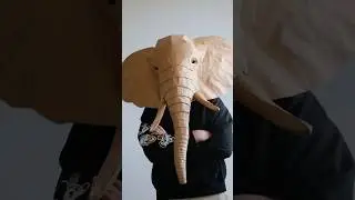 DIY elephant head mask, wall art from scratch #mask #craft #diy #papercraft #papermask #elephantmask