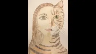 Half Human Half Animal Face Drawing