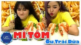 Làm Món Mì Tôm Đu Trái Dừa Siêu Ngon I Linh Vyy Official