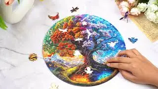 KAAYEE Wooden Jigsaw Puzzles Adult Unique Shape Advanced Seasonal Tree of Life