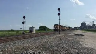 UP 8199 leads a fast Union Pacific z-train through Ancona, IL 07/22/17