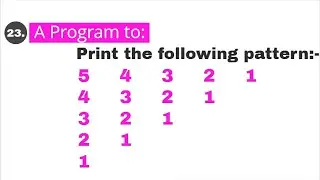 Print numeric pattern in C programming #23 || Triangular pattern problem