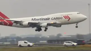 BOEING 747 MARTINAIR CARGO MIAMI TO AMSTERDAM LANDING SCHIPHOL AIRPORT PHMPS #automobile #aviation