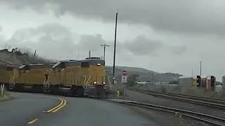 ...a train switching on a tight curve.