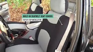 How to Install Car Seat Covers for Front Seats with Built-In Seatbelts | FH Group&reg; FB351