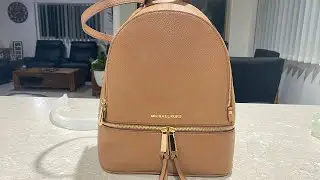 UNBOXING MICHAEL KORS RHEA MEDIUM BACKPACK IN COLOUR LUGGAGE | manilynborol