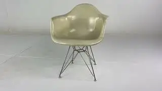 Eames Mid Century White Fiberglass Chair Eiffel Base