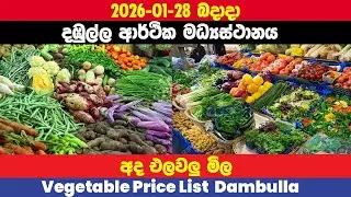 2026.01.28|දඹුල්ල එළවලු මිල |Dambulla Vegetable Price Today|Ada Dambulla elawalu mila