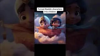 Aladdin characters as a children 😮 #shorts #disney
