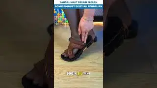 SANDAL KULIT DENGAN SOL EMPUK NYAMAN..!!