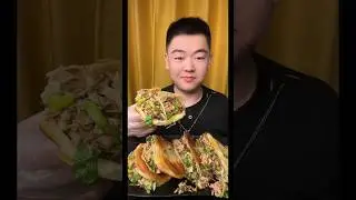 Chinese Meat Burger Eating #shorts #asmr #mukbang