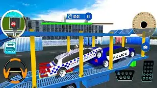 City Driving: US Limousine Police Multi Level Car Transporter Truck  -  Android gameplay
