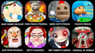 ROBLOX ESCAPE BABY BOBBY DAYCARE, ESCAPE PAPA PIZZA'S PIZZERIA (SCARY OBBY), SIREN COP’S PRISON