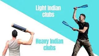 Heart shaped swings with light and heavy Indian clubs