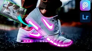 Neon Glowing Sneakers Photo Effect in Picsart and lightroom Tutorial Picsart Photo Editing  2022