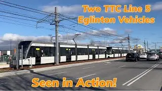 Two Toronto TTC Line 5 Eglinton Vehicles Seen in Action! 12/8/2022