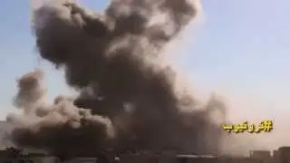 Syrian War 2015 - MiG-23 bombed ISIS militant positions in Damascus Countryside.