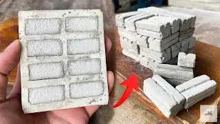 Producing MINI BRICKS in Mould. DIY Mini Bricks.