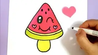 Kawaii Wassermelone Eis selber malen