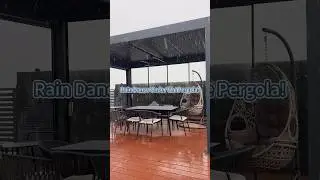 Rain Dance Under The Pergola!☔️ #AlunoTec #buildyourpergola #pergola #gazebo #outdoor #stressrelief